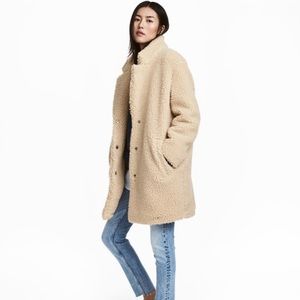 H&M Short Pile Teddy Coat | Size XS